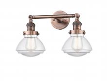  208-AC-G322 - Olean - 2 Light - 17 inch - Antique Copper - Bath Vanity Light