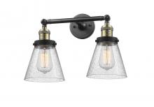  208-BAB-G64 - Cone - 2 Light - 16 inch - Black Antique Brass - Bath Vanity Light