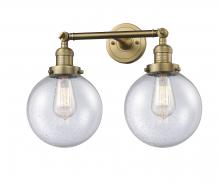  208-BB-G204-8 - Beacon - 2 Light - 19 inch - Brushed Brass - Bath Vanity Light