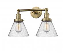  208-BB-G44 - Cone - 2 Light - 18 inch - Brushed Brass - Bath Vanity Light