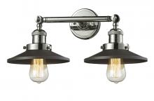 Innovations Lighting 208-PN-M6BK - Railroad - 2 Light - 18 inch - Polished Nickel - Bath Vanity Light