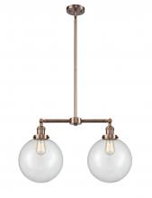 Innovations Lighting 209-AC-G202-10 - Beacon - 2 Light - 25 inch - Antique Copper - Stem Hung - Island Light