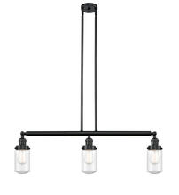 Innovations Lighting 213-BK-G314 - Dover - 3 Light - 37 inch - Matte Black - Stem Hung - Island Light