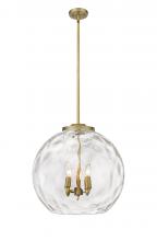 Innovations Lighting 221-3S-BB-G1215-18-LED - Athens Water Glass - 3 Light - 18 inch - Brushed Brass - Cord hung - Pendant