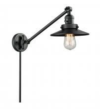  237-BK-M6-BK - Railroad - 1 Light - 8 inch - Matte Black - Swing Arm