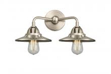  288-2W-SN-M2-SN - Railroad - 2 Light - 16 inch - Brushed Satin Nickel - Bath Vanity Light