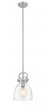 Innovations Lighting 410-1SS-SN-G412-8CL - Newton Bell - 1 Light - 8 inch - Satin Nickel - Mini Pendant