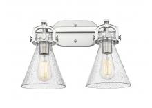 Innovations Lighting 410-2W-SN-G411-7SDY - Newton Cone - 2 Light - 17 inch - Satin Nickel - Bath Vanity Light