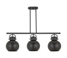 Innovations Lighting 410-3I-BK-M410-10BK - Newton Sphere - 3 Light - 42 inch - Matte Black - Island Light