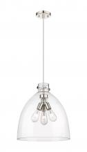 Innovations Lighting 410-3PL-PN-G412-18CL - Newton Bell - 3 Light - 18 inch - Polished Nickel - Cord hung - Pendant