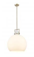  411-1SL-BB-G410-18WH - Newton Sphere - 1 Light - 18 inch - Brushed Brass - Pendant