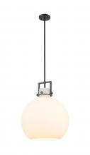 Innovations Lighting 411-1SL-BK-G410-16WH - Newton Sphere - 1 Light - 16 inch - Matte Black - Pendant