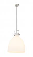 Innovations Lighting 411-1SL-SN-G412-16WH - Newton Bell - 1 Light - 16 inch - Satin Nickel - Pendant