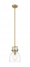 Innovations Lighting 411-1SS-BB-G412-8CL - Newton Bell - 1 Light - 8 inch - Brushed Brass - Mini Pendant