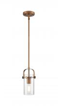  423-1S-BB-G423-7SDY - Pilaster II Cylinder - 1 Light - 7 inch Long Glass - Brushed Brass - Pendant