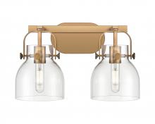 Innovations Lighting 423-2W-BB-G412-6CL - Pilaster II Bell - 2 Light - 17 inch - Brushed Brass - Bath Vanity Light