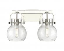 Innovations Lighting 423-2W-PN-G410-6SDY - Pilaster II Sphere - 2 Light - 17 inch - Polished Nickel - Bath Vanity Light