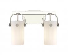 Innovations Lighting 423-2W-PN-G423-7WH - Pilaster II Cylinder - 2 Light - 15 inch - Polished Nickel - Bath Vanity Light