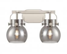 Innovations Lighting 423-2W-SN-G410-6SM - Pilaster II Sphere - 2 Light - 17 inch - Satin Nickel - Bath Vanity Light