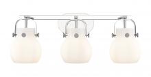 Innovations Lighting 423-3W-PC-G410-6WH - Pilaster II Sphere - 3 Light - 27 inch - Polished Chrome - Bath Vanity Light