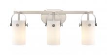 Innovations Lighting 423-3W-SN-G423-7WH - Pilaster - 3 Light - 24 inch - Brushed Satin Nickel - Bath Vanity Light