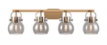 Innovations Lighting 423-4W-BB-G410-6SM - Pilaster II Sphere - 4 Light - 37 inch - Brushed Brass - Bath Vanity Light