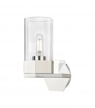 Innovations Lighting 427-1W-PN-G427-9CL - Claverack - 1 Light - 6 inch - Polished Nickel - Sconce
