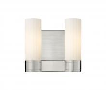  429-2W-SN-G429-8WH - Empire - 2 Light - 11 inch - Satin Nickel - Bath Vanity Light