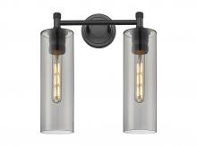 Innovations Lighting 434-2W-BK-G434-12SM - Crown Point - 2 Light - 14 inch - Matte Black - Bath Vanity Light