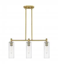  434-3I-BB-G434-12CL - Crown Point - 3 Light - 31 inch - Brushed Brass - Island Light