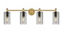 Innovations Lighting 434-4W-BB-G434-7SM - Crown Point - 4 Light - 34 inch - Brushed Brass - Bath Vanity Light