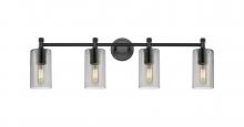 Innovations Lighting 434-4W-BK-G434-7SM - Crown Point - 4 Light - 34 inch - Matte Black - Bath Vanity Light