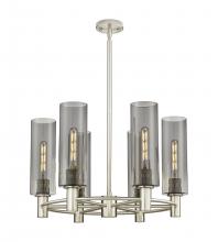  434-6CR-SN-G434-12SM - Crown Point - 6 Light - 24 inch - Satin Nickel - Chandelier