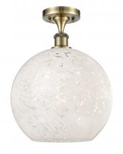 Innovations Lighting 516-1C-AB-G1216-12WM - White Mouchette - 1 Light - 12 inch - Antique Brass - Semi-Flush Mount