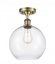 Innovations Lighting 516-1C-AB-G122-10 - Athens - 1 Light - 10 inch - Antique Brass - Semi-Flush Mount