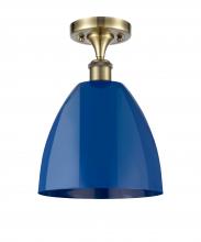 Innovations Lighting 516-1C-AB-MBD-9-BL - Plymouth - 1 Light - 9 inch - Antique Brass - Semi-Flush Mount