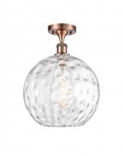 Innovations Lighting 516-1C-AC-G1215-12 - Athens Water Glass - 1 Light - 12 inch - Antique Copper - Semi-Flush Mount