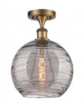 Innovations Lighting 516-1C-BB-G1213-10SM - Athens Deco Swirl - 1 Light - 10 inch - Brushed Brass - Semi-Flush Mount