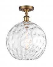 Innovations Lighting 516-1C-BB-G1215-12 - Athens Water Glass - 1 Light - 12 inch - Brushed Brass - Semi-Flush Mount