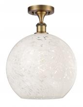 Innovations Lighting 516-1C-BB-G1216-12WM - White Mouchette - 1 Light - 12 inch - Brushed Brass - Semi-Flush Mount