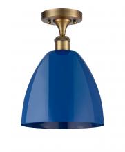 Innovations Lighting 516-1C-BB-MBD-9-BL - Plymouth - 1 Light - 9 inch - Brushed Brass - Semi-Flush Mount