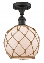 Innovations Lighting 516-1C-OB-G121-8RB - Farmhouse Rope - 1 Light - 8 inch - Oil Rubbed Bronze - Semi-Flush Mount