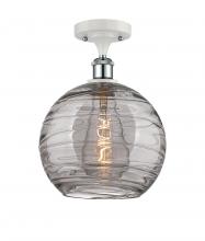 Innovations Lighting 516-1C-WPC-G1213-10SM - Athens Deco Swirl - 1 Light - 10 inch - White Polished Chrome - Semi-Flush Mount