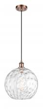 Innovations Lighting 516-1P-AC-G1215-12 - Athens Water Glass - 1 Light - 12 inch - Antique Copper - Cord hung - Mini Pendant
