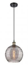 Innovations Lighting 516-1P-BAB-G1213-10SM - Athens Deco Swirl - 1 Light - 10 inch - Black Antique Brass - Cord hung - Mini Pendant