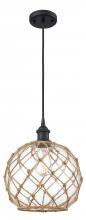 Innovations Lighting 516-1P-BK-G122-10RB-LED - Farmhouse Rope - 1 Light - 10 inch - Matte Black - Cord hung - Mini Pendant