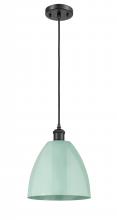 Innovations Lighting 516-1P-BK-MBD-9-SF - Plymouth - 1 Light - 9 inch - Matte Black - Cord hung - Mini Pendant