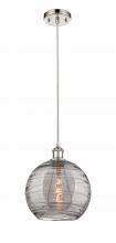 Innovations Lighting 516-1P-PN-G1213-10SM - Athens Deco Swirl - 1 Light - 10 inch - Polished Nickel - Cord hung - Mini Pendant