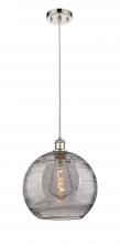 Innovations Lighting 516-1P-PN-G1213-12SM - Athens Deco Swirl - 1 Light - 12 inch - Polished Nickel - Cord hung - Mini Pendant