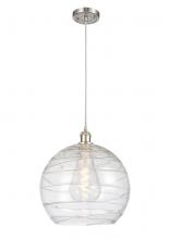 Innovations Lighting 516-1P-SN-G1213-14 - Athens Deco Swirl - 1 Light - 14 inch - Brushed Satin Nickel - Cord hung - Pendant